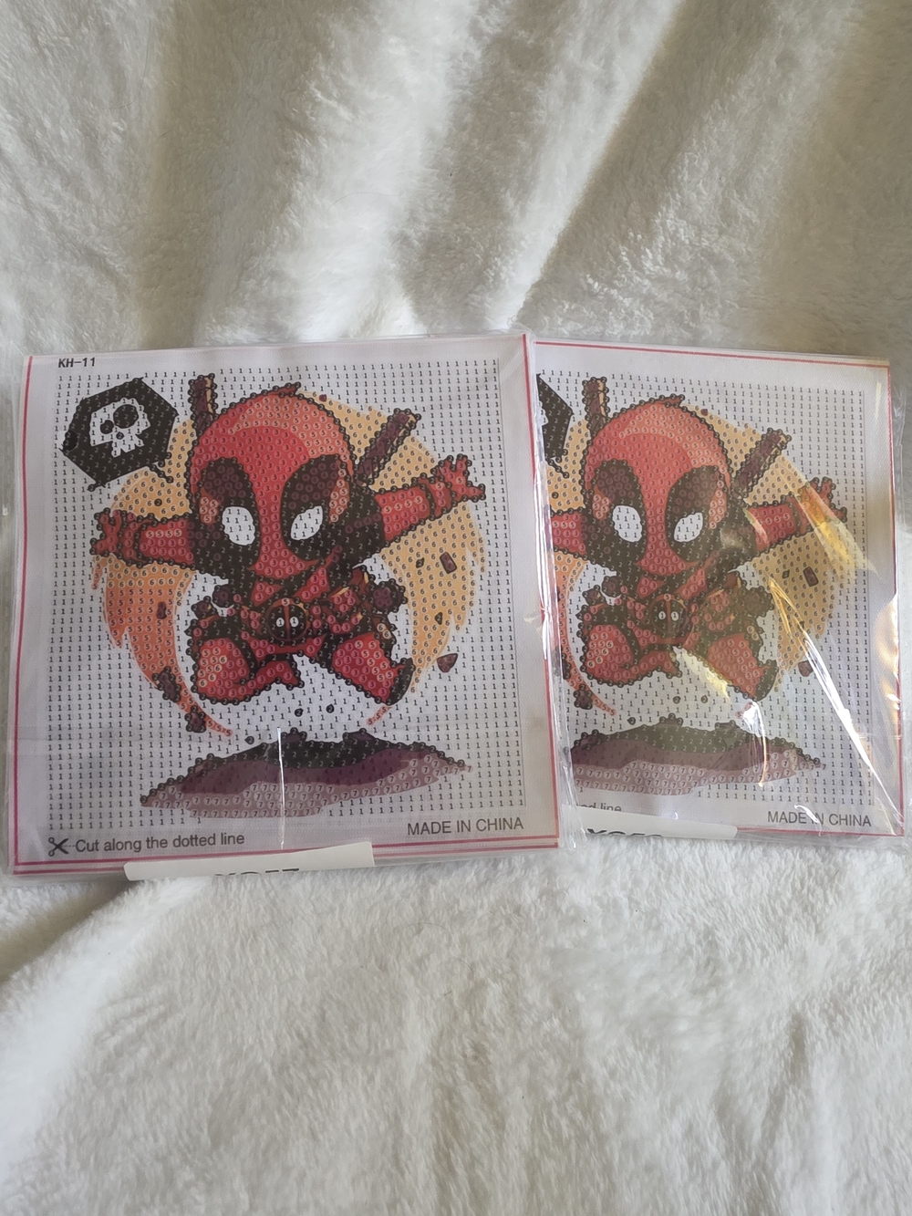 Bundle Of 2 Cute Deadpool Diamond Art Kit - Red, Black, Orange